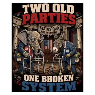 Artwork for Two Old Parties, One Broken System – Men's/Unisex T-Shirt