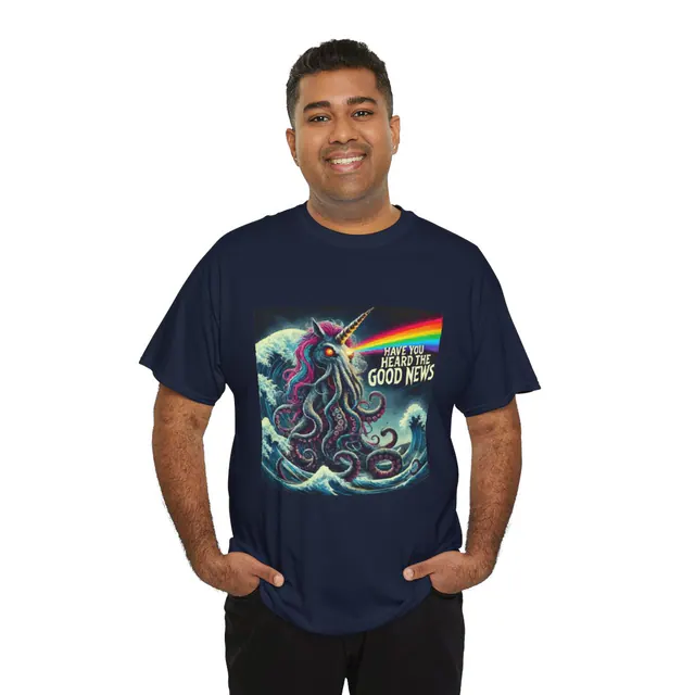 Abyssal Awakening – Men's/Unisex T-Shirt worn on a model