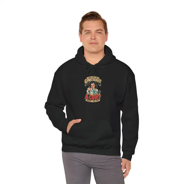 Certified Cunt Diagnosis – Hoodie worn on a model