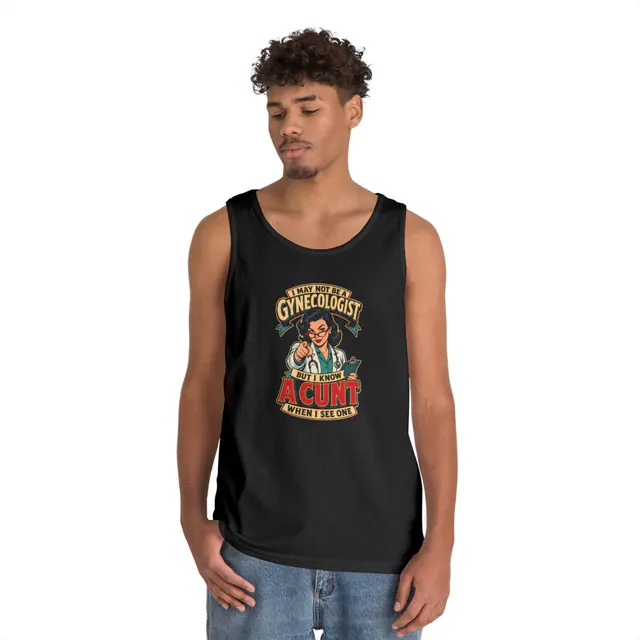 Certified Cunt Diagnosis – Tank Top worn on a model