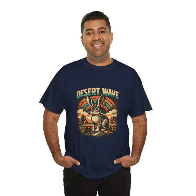 Desert Wave - Men's/Unisex T-Shirt worn on a model
