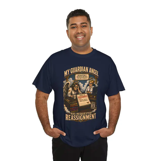 Divine Reassignment – Men's/Unisex T-Shirt worn on a model