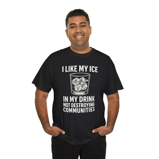 ICE is for Beverages – Men's/Unisex T-Shirt worn on a model