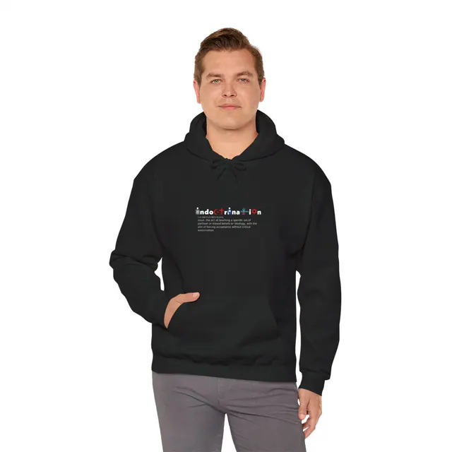 Indoctrination – Hoodie worn on a model