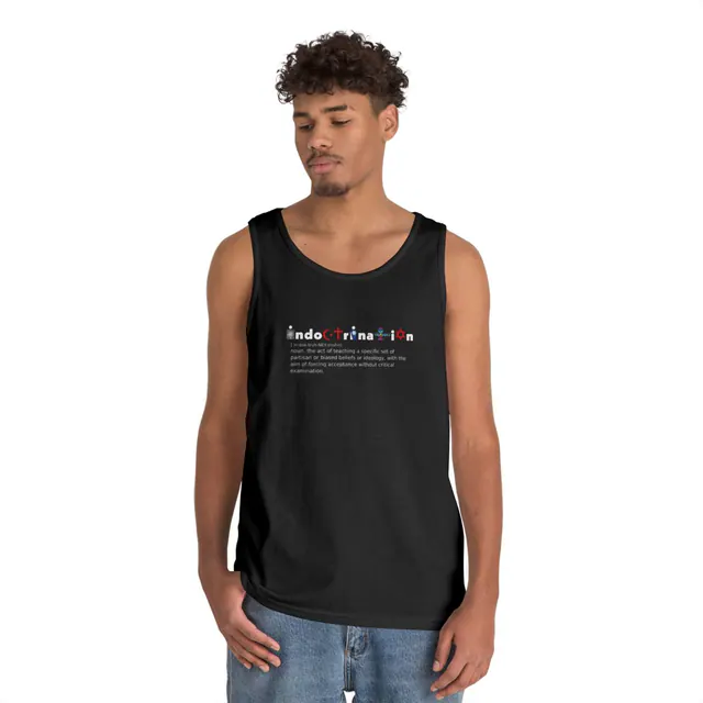 Indoctrination – Tank Top worn on a model