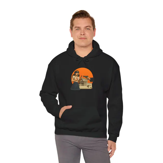 Injustice – Hoodie worn on a model