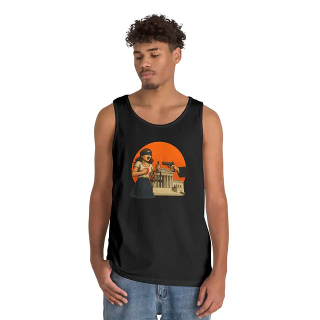 Injustice – Tank Top worn on a model