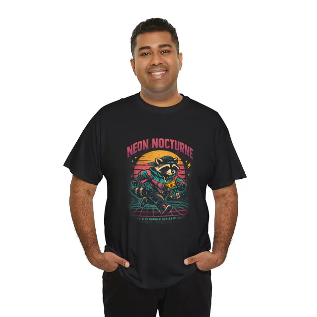 Neon Nocturne – Men's/Unisex T-Shirt worn on a model