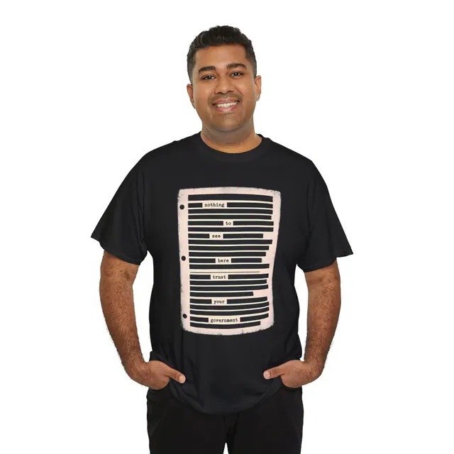 Redacted Files – Men's/Unisex T-Shirt worn on a model