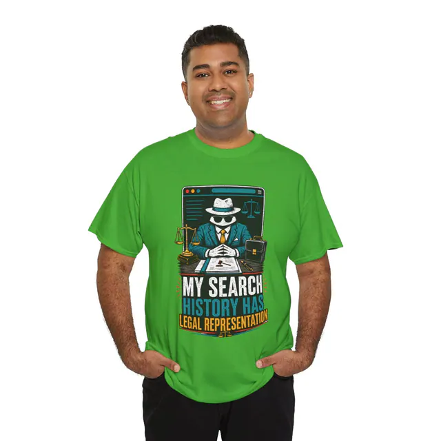 Search History – Men's/Unisex T-Shirt worn on a model