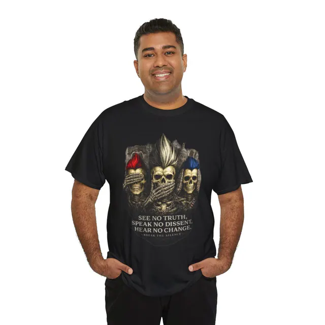 See No Truth – Men's/Unisex T-Shirt worn on a model