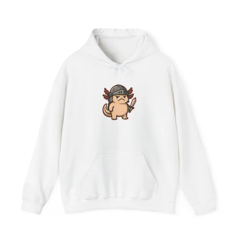 Grumpy Axolotl Knight – The Soggy Hero – Hoodie Hoodie