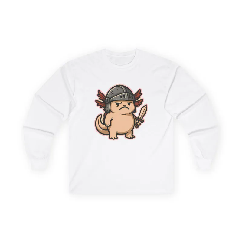 Grumpy Axolotl Knight – The Soggy Hero – Long Sleeve Tee Long Sleeve Tee