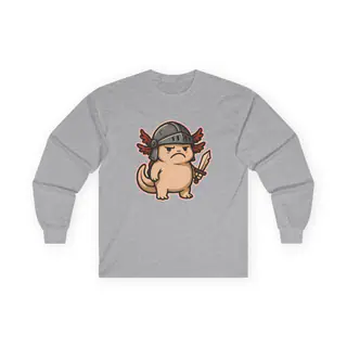 Grumpy Axolotl Knight – The Soggy Hero – Long Sleeve Tee Long Sleeve Tee