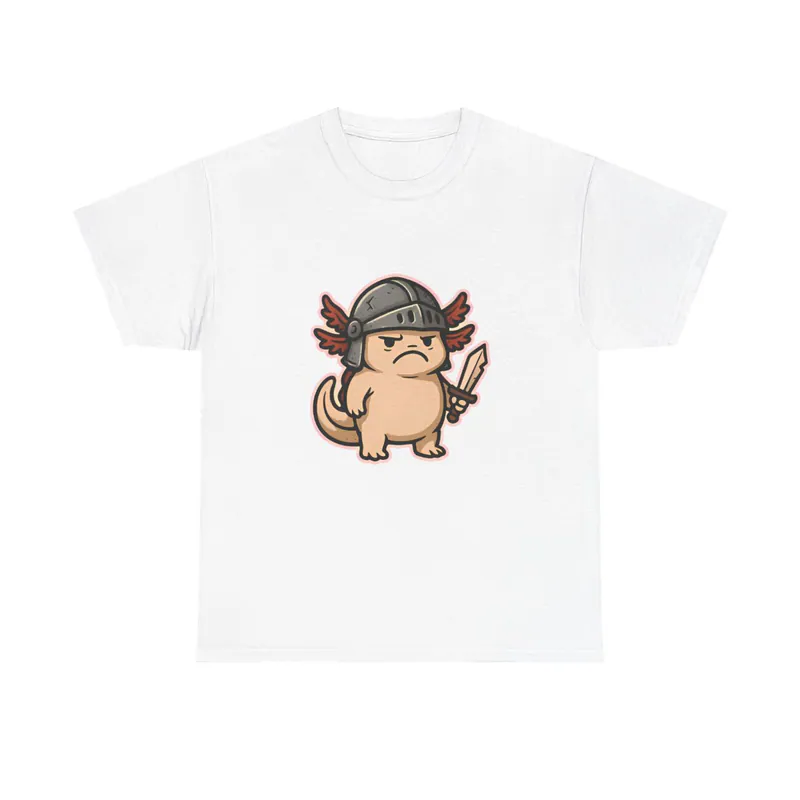 Grumpy Axolotl Knight – The Soggy Hero – Men's/Unisex T-Shirt Men's/Unisex T-Shirt